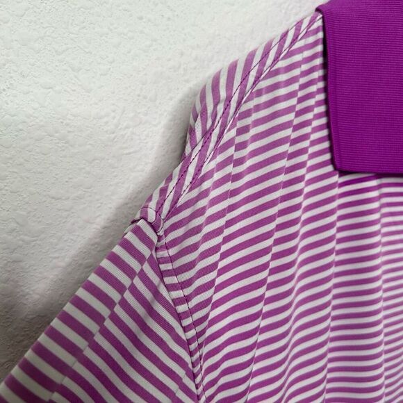 FootJoy Purple Micro Striped Short Sleeve Ombré Golf Polo Men’s Size XL - Picture 5 of 14